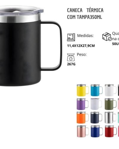 Caneca térmica com tampa 350ml