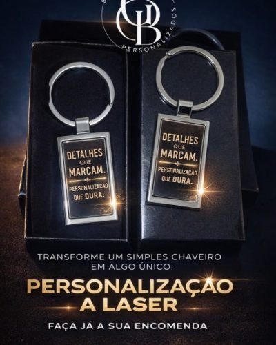 Chaveiro retangular de inox